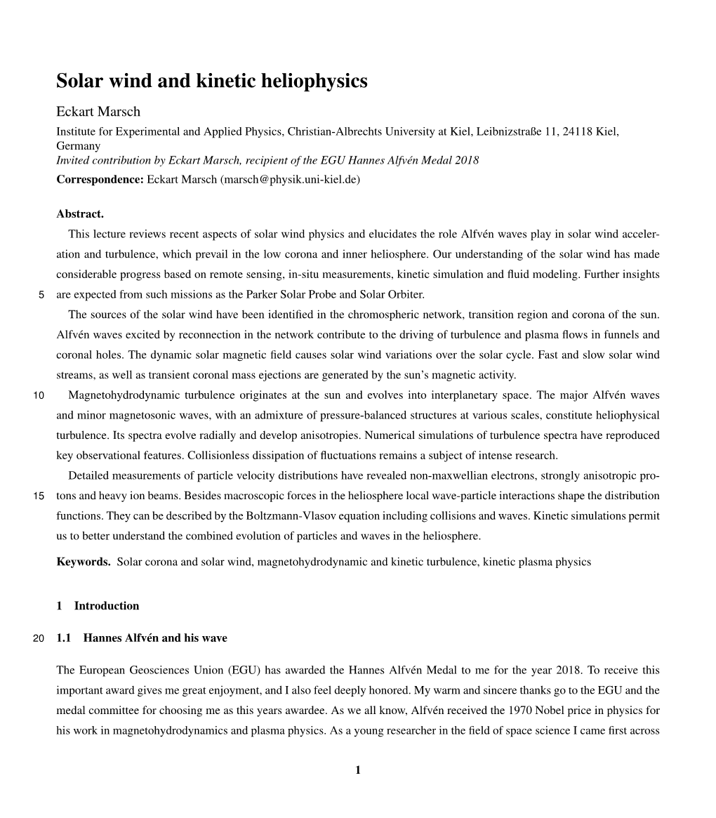 Solar Wind and Kinetic Heliophysics