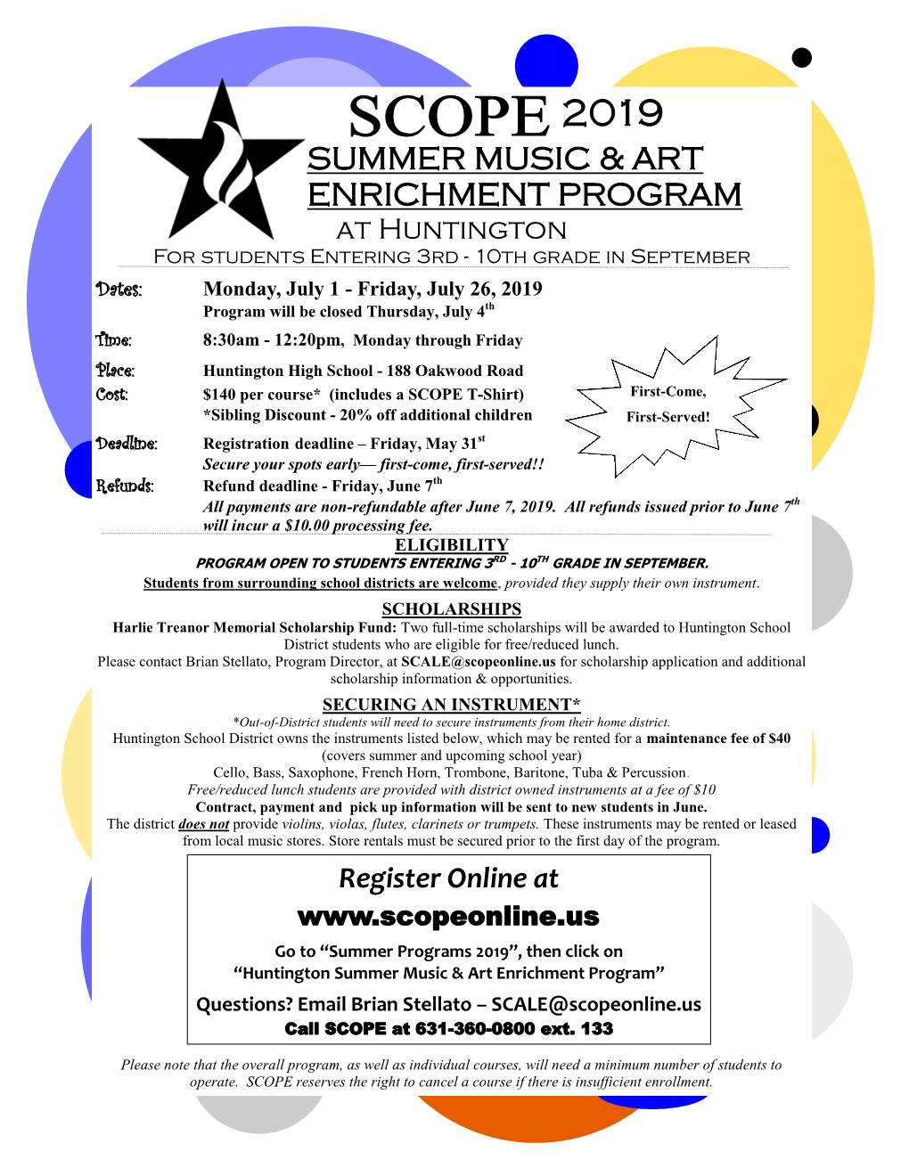 Summer Music & Art Enrichment Program