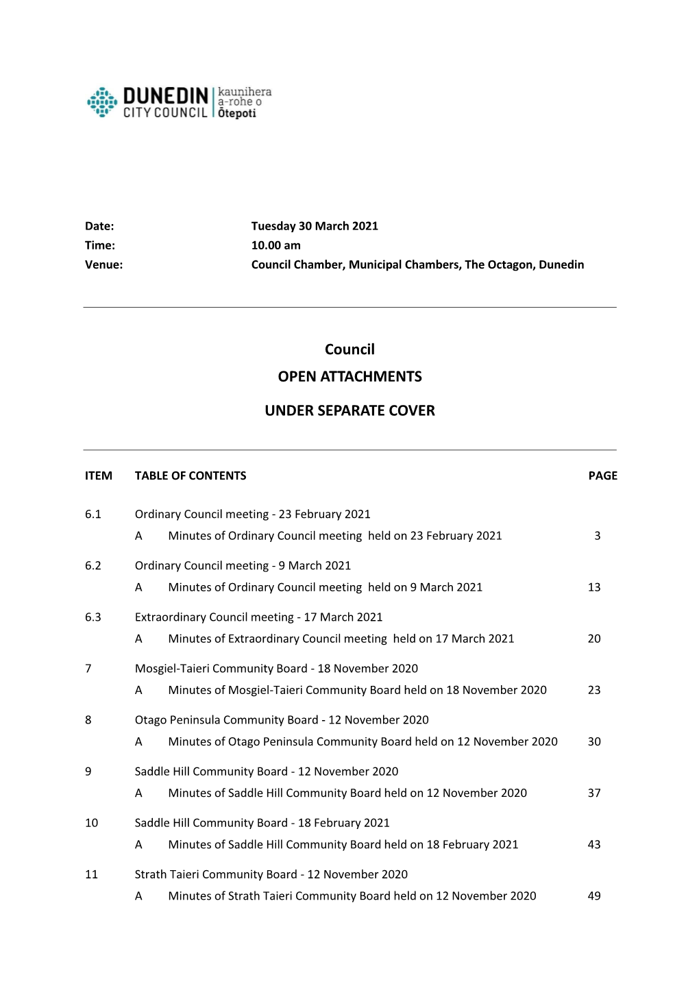 Minutes of Ordinary Council Meeting Held on 23 February 2021 3