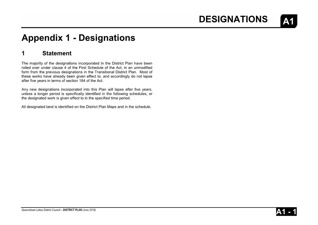 Appendix 1 - Designations