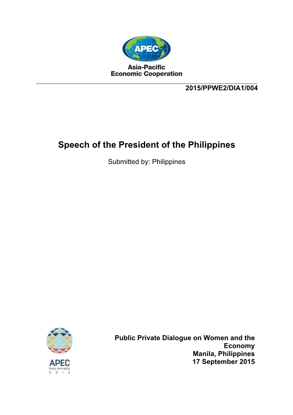 Speech of the President of the Philippines