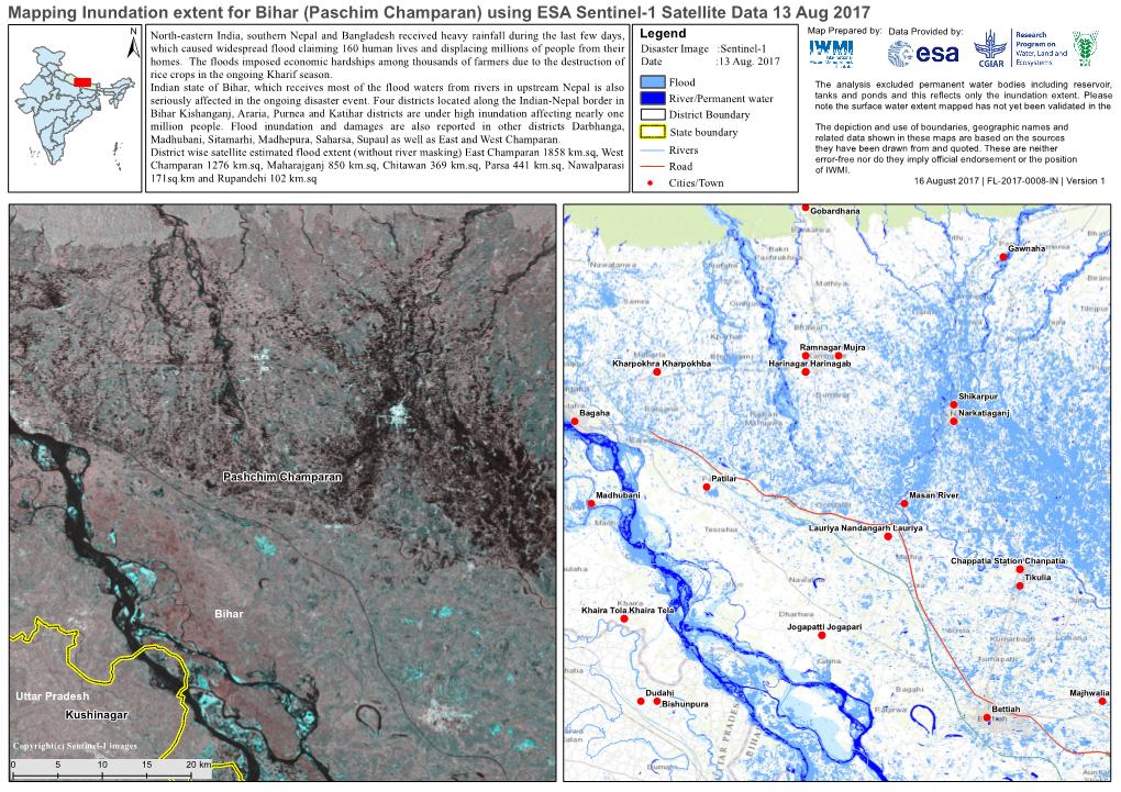 Mapping Inundation Extent for Bihar (Paschim Champaran)