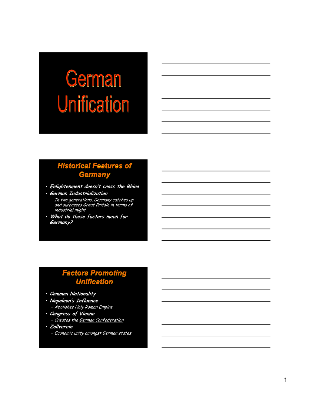 German Unification Notes