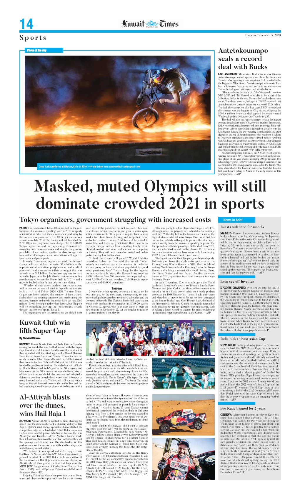 Masked, Muted Olympics Will Still Dominate Crowded 2021 in Sports Tokyo Organizers, Government Struggling with Increased Costs News in Brief