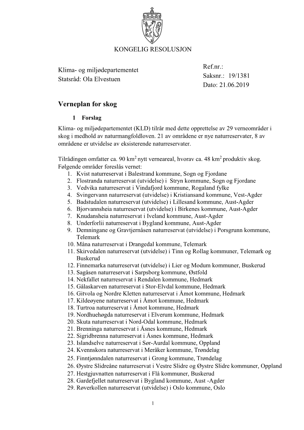 Verneplan for Skog