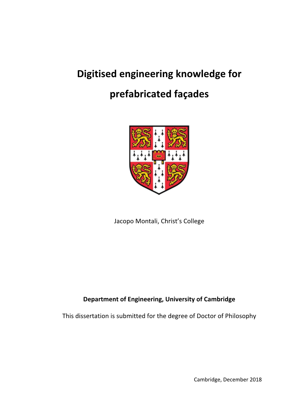 Digitised Engineering Knowledge for Prefabricated Façades