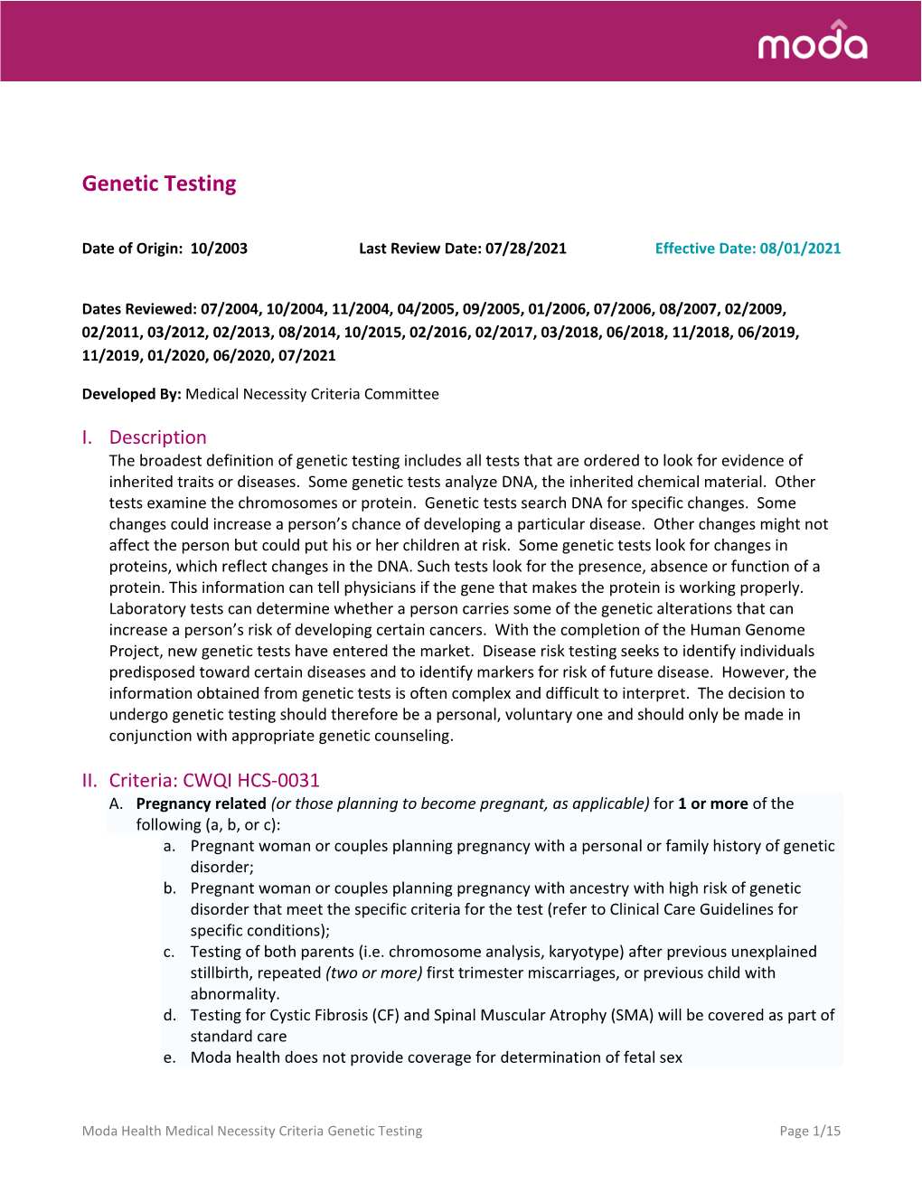 Genetic Testing