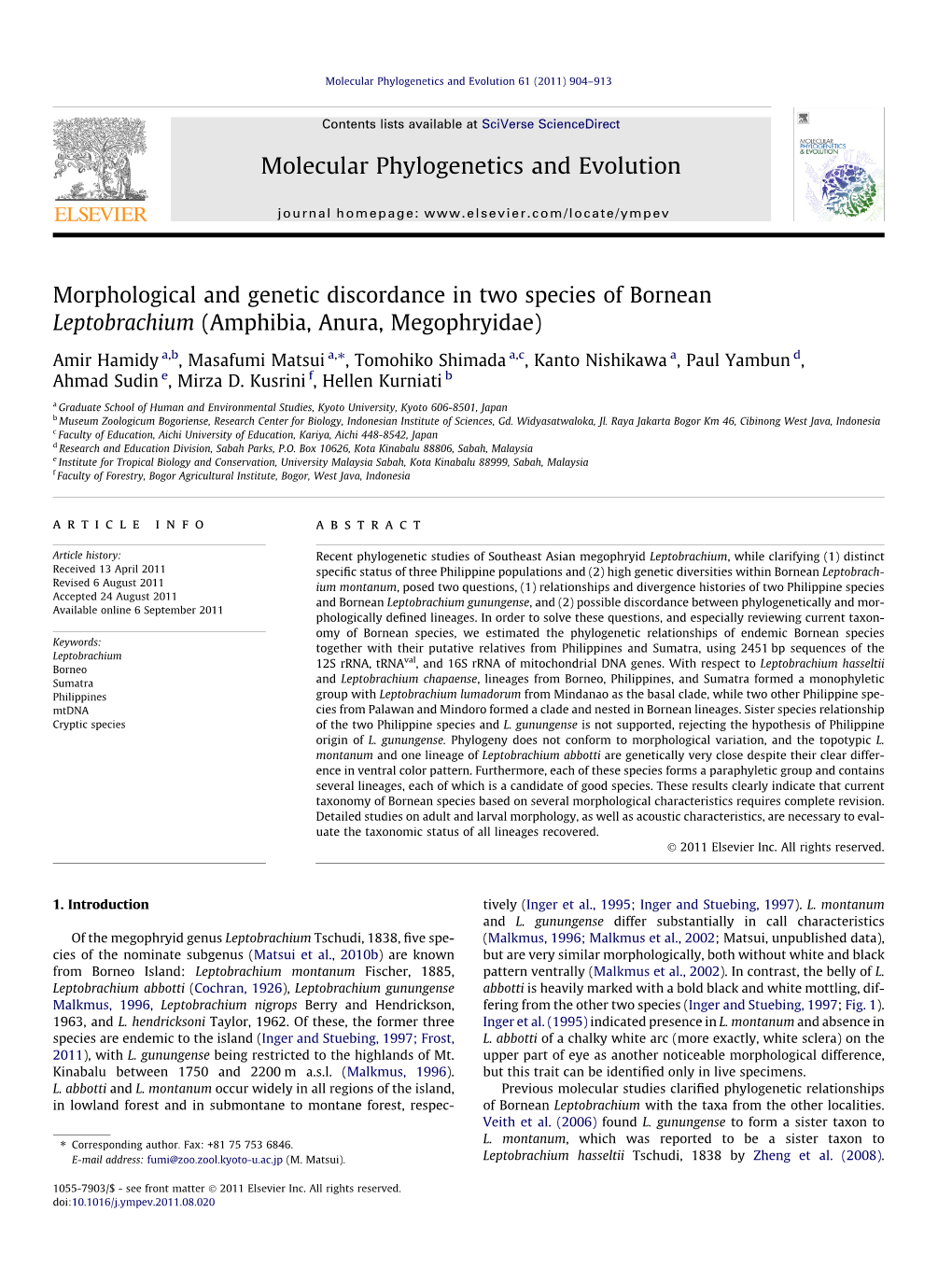 Morphological and Genetic Discordance in Two Species Of