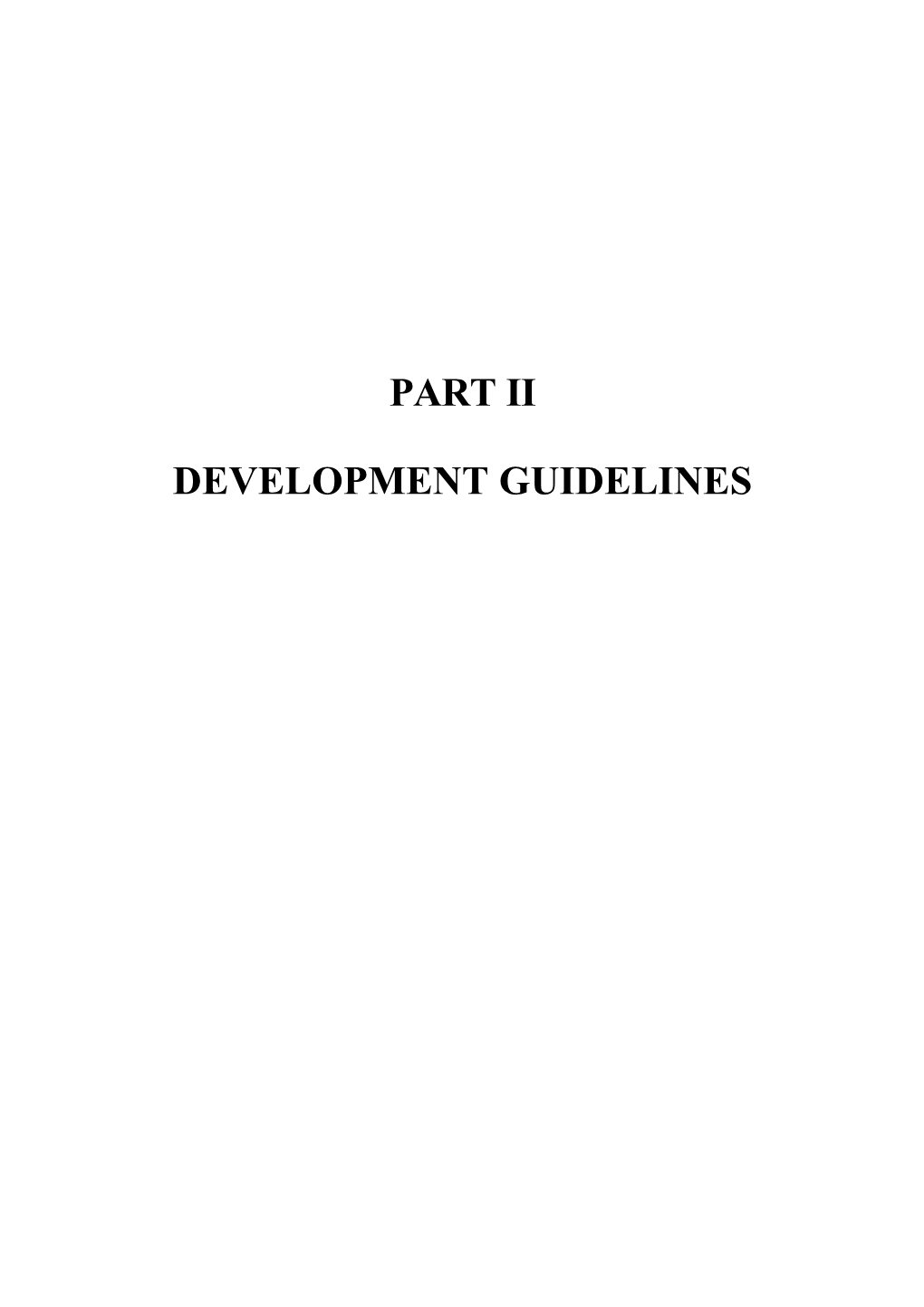 Part Ii Development Guidelines