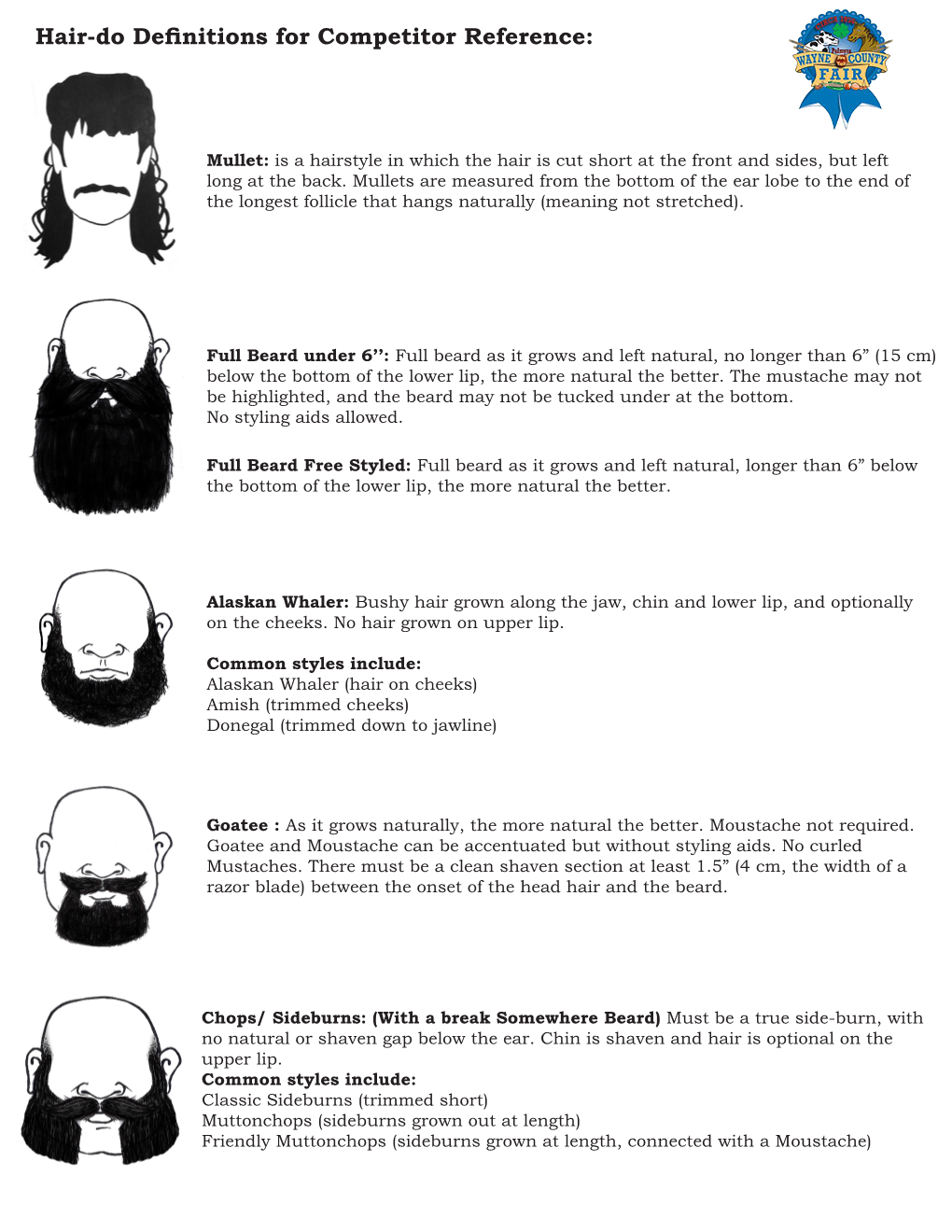 Hair-Do Definitions for Competitor Reference