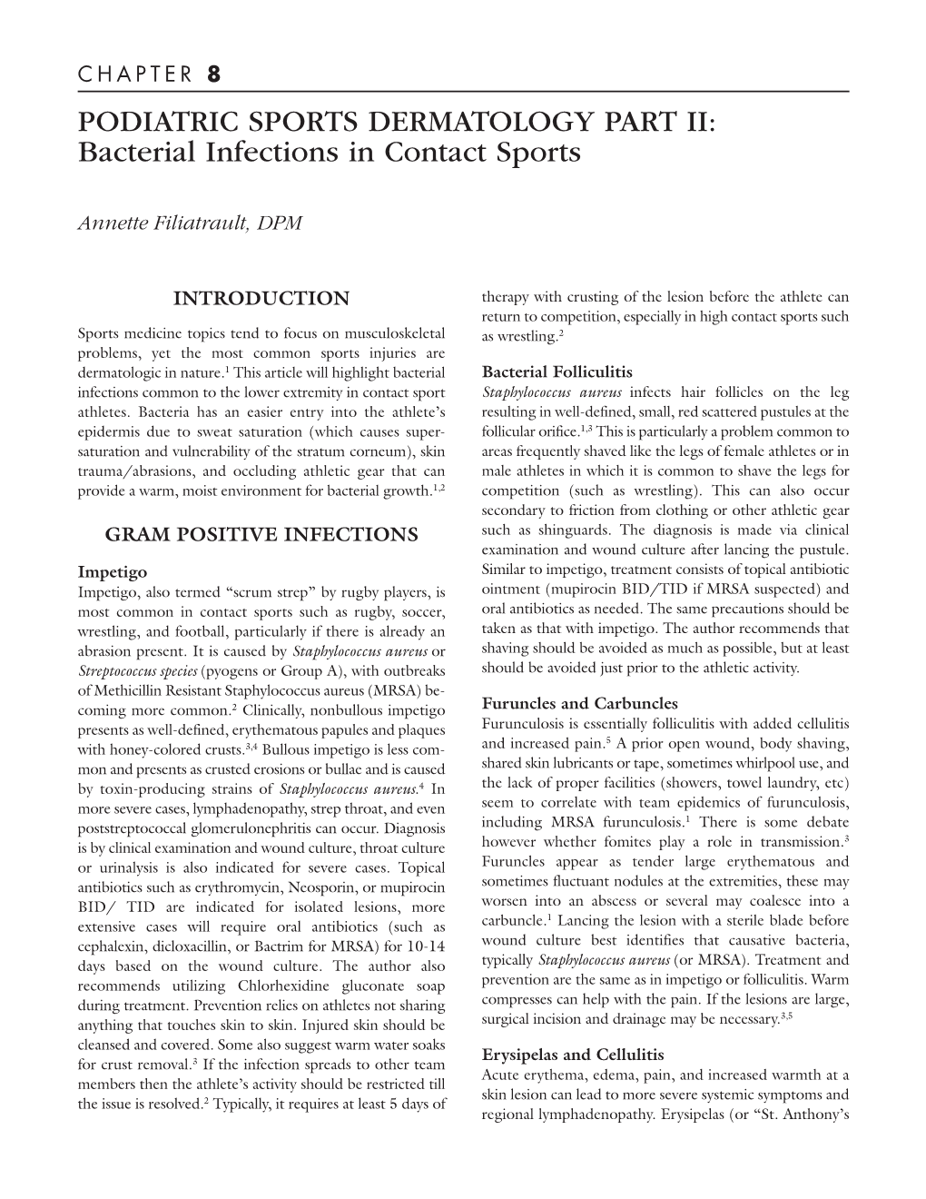 Bacterial Infections in Contact Sports