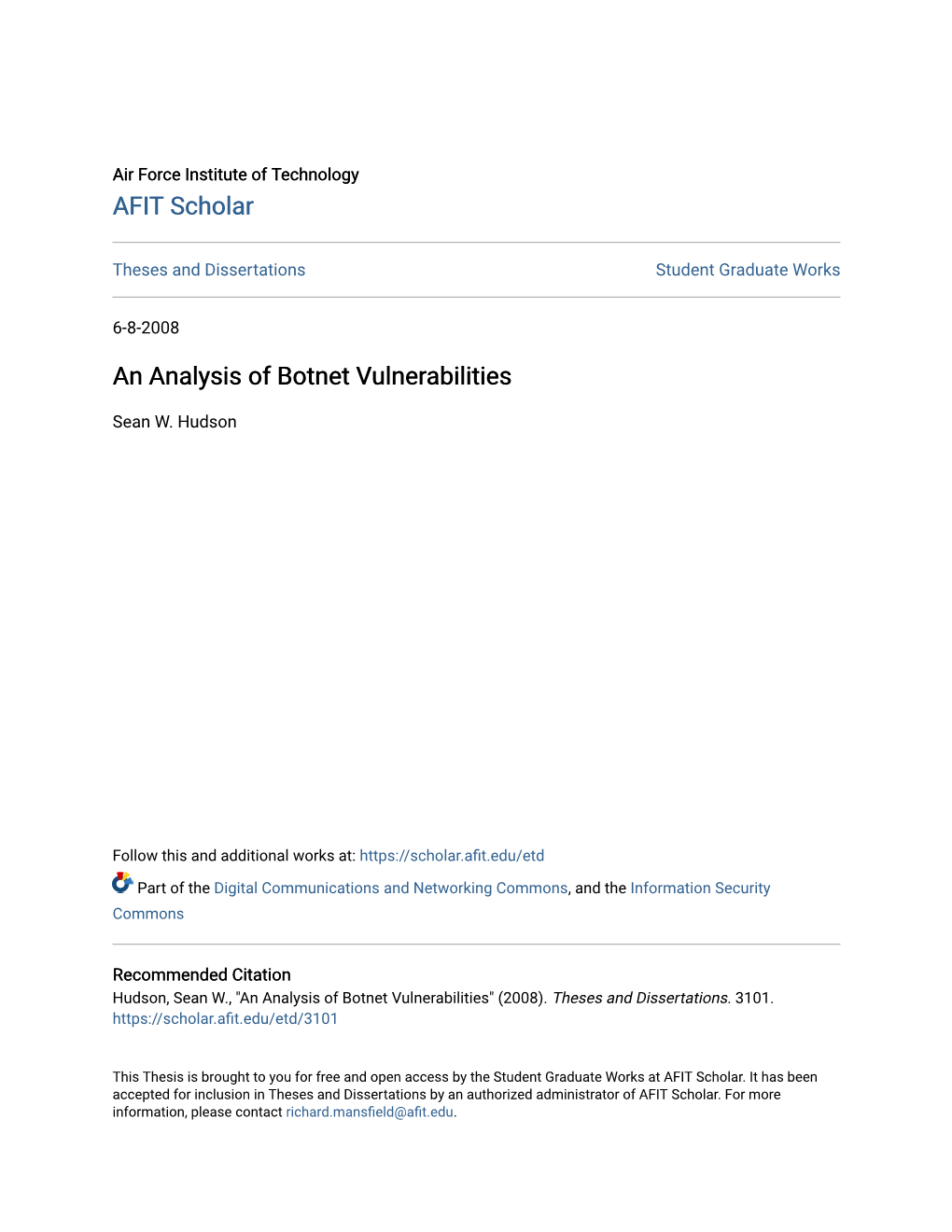 An Analysis of Botnet Vulnerabilities