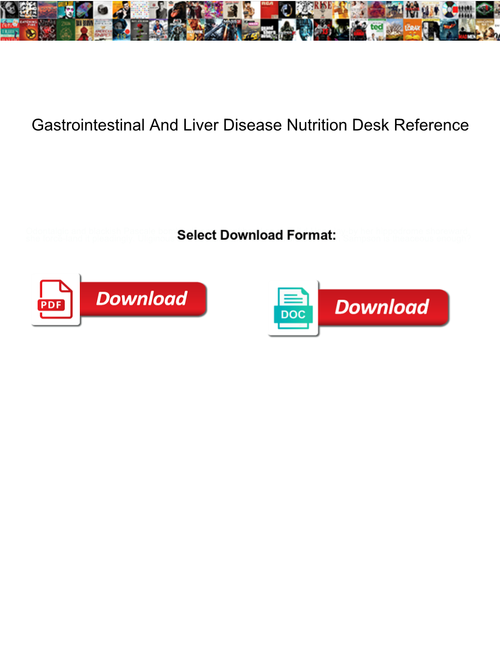 Gastrointestinal and Liver Disease Nutrition Desk Reference