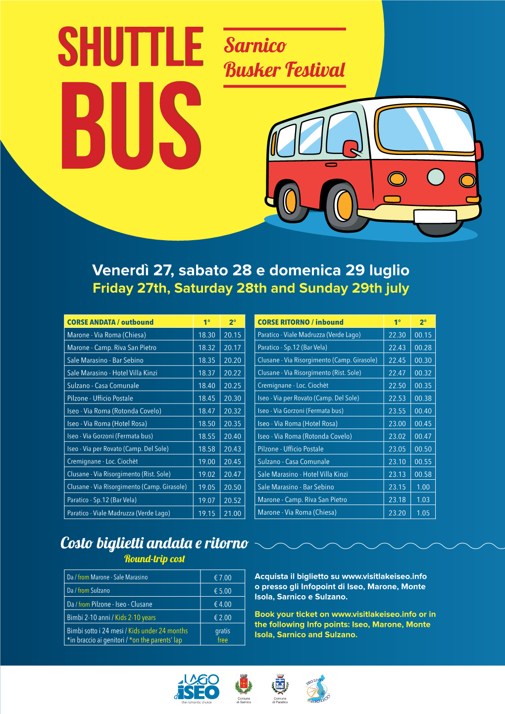 SHUTTLE Sarnico BUS Busker Festival