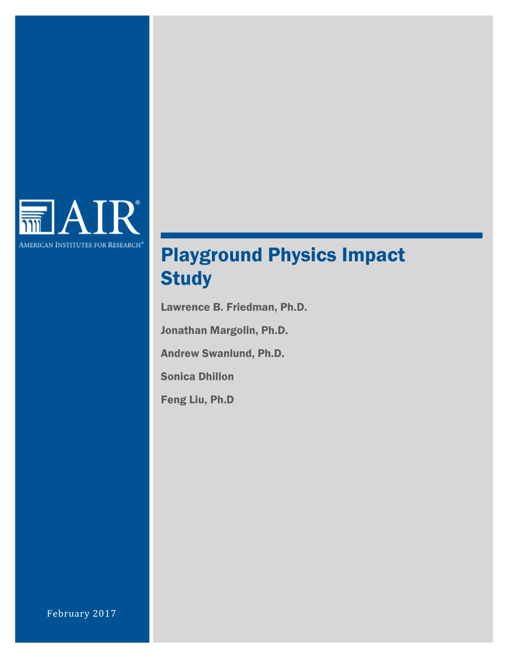 Playground Physics Impact Study