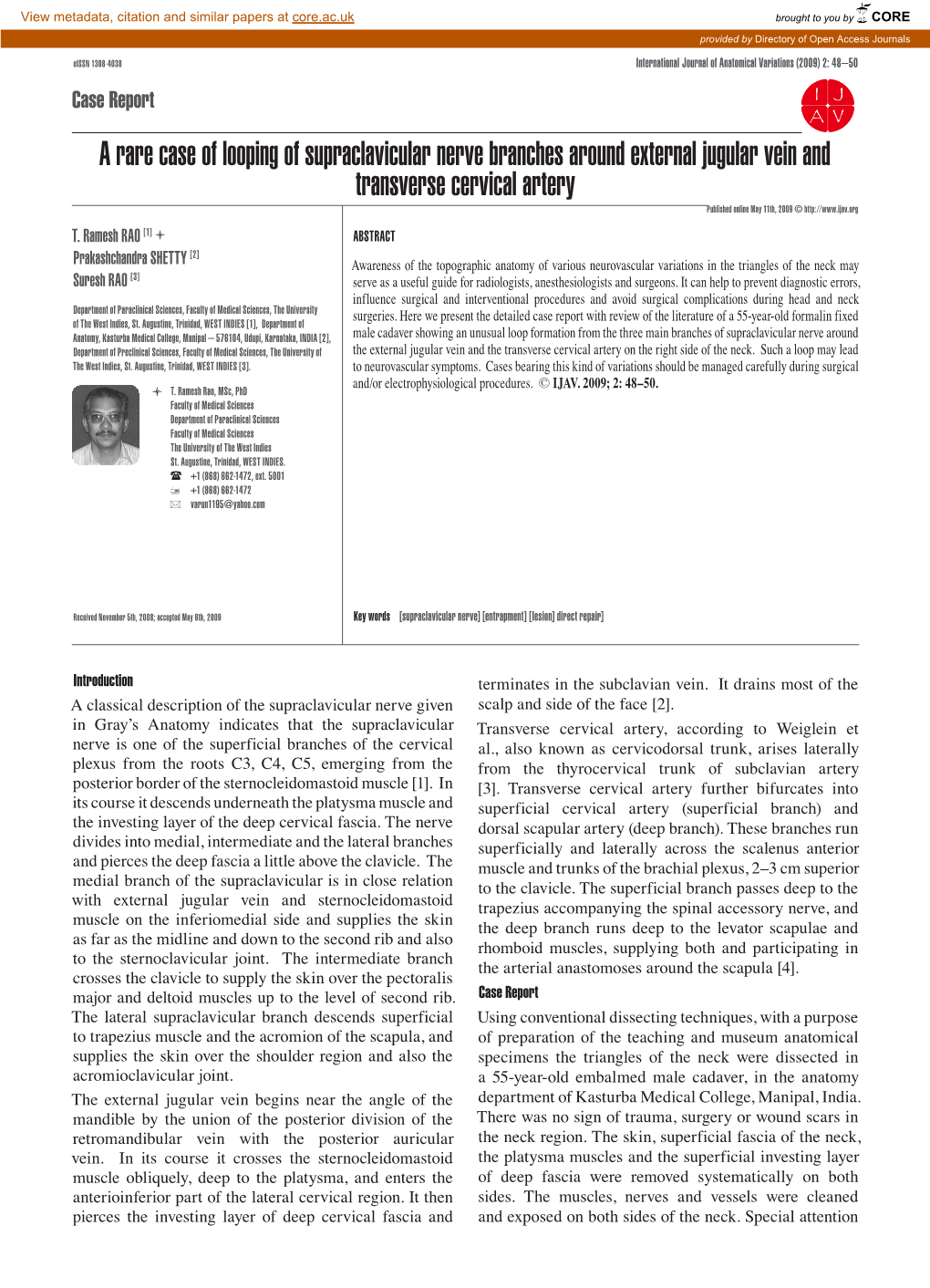 A Rare Case of Looping of Supraclavicular Nerve Branches