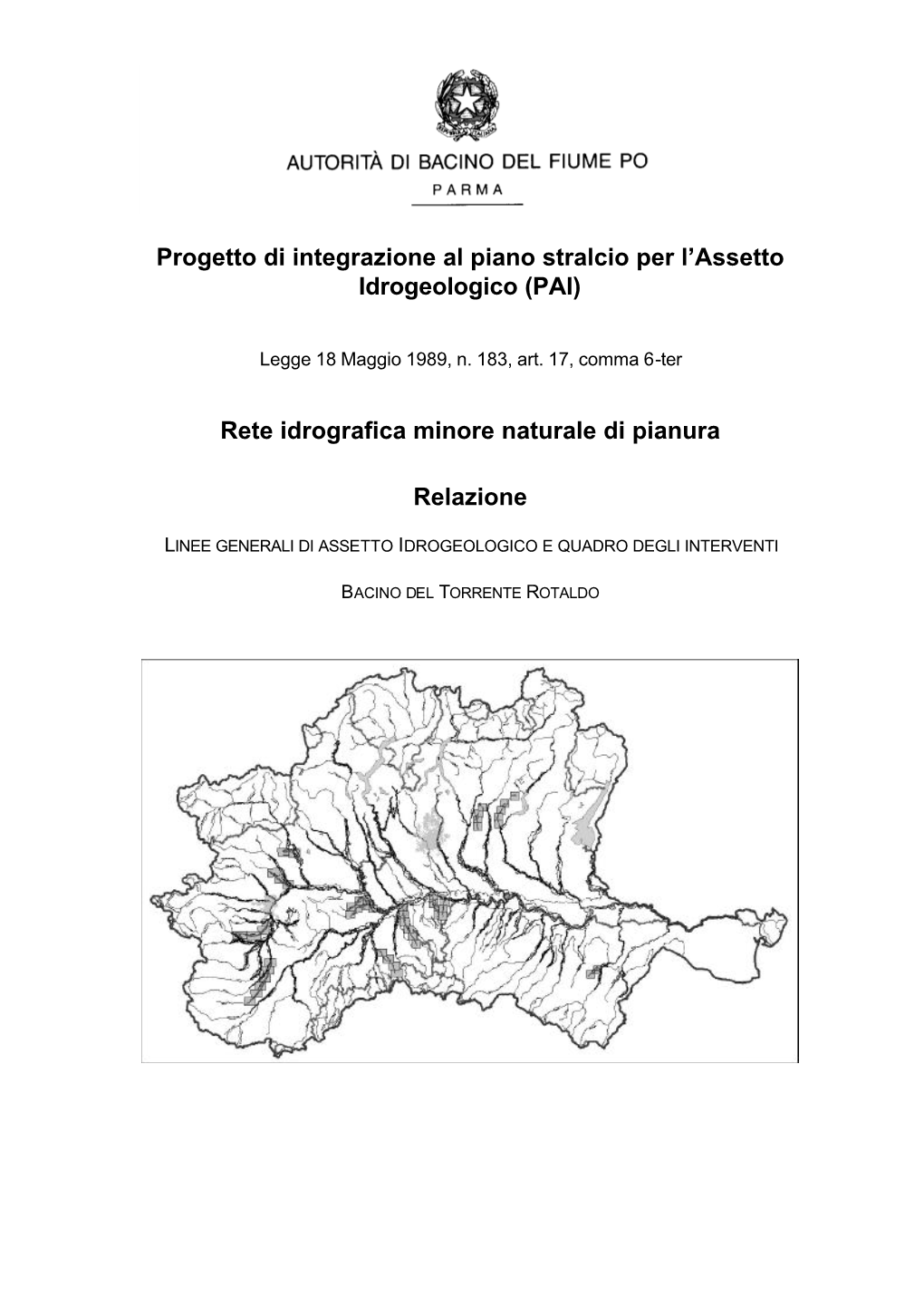 Rete Idrografica Minore Naturale Di Pianura Relaz