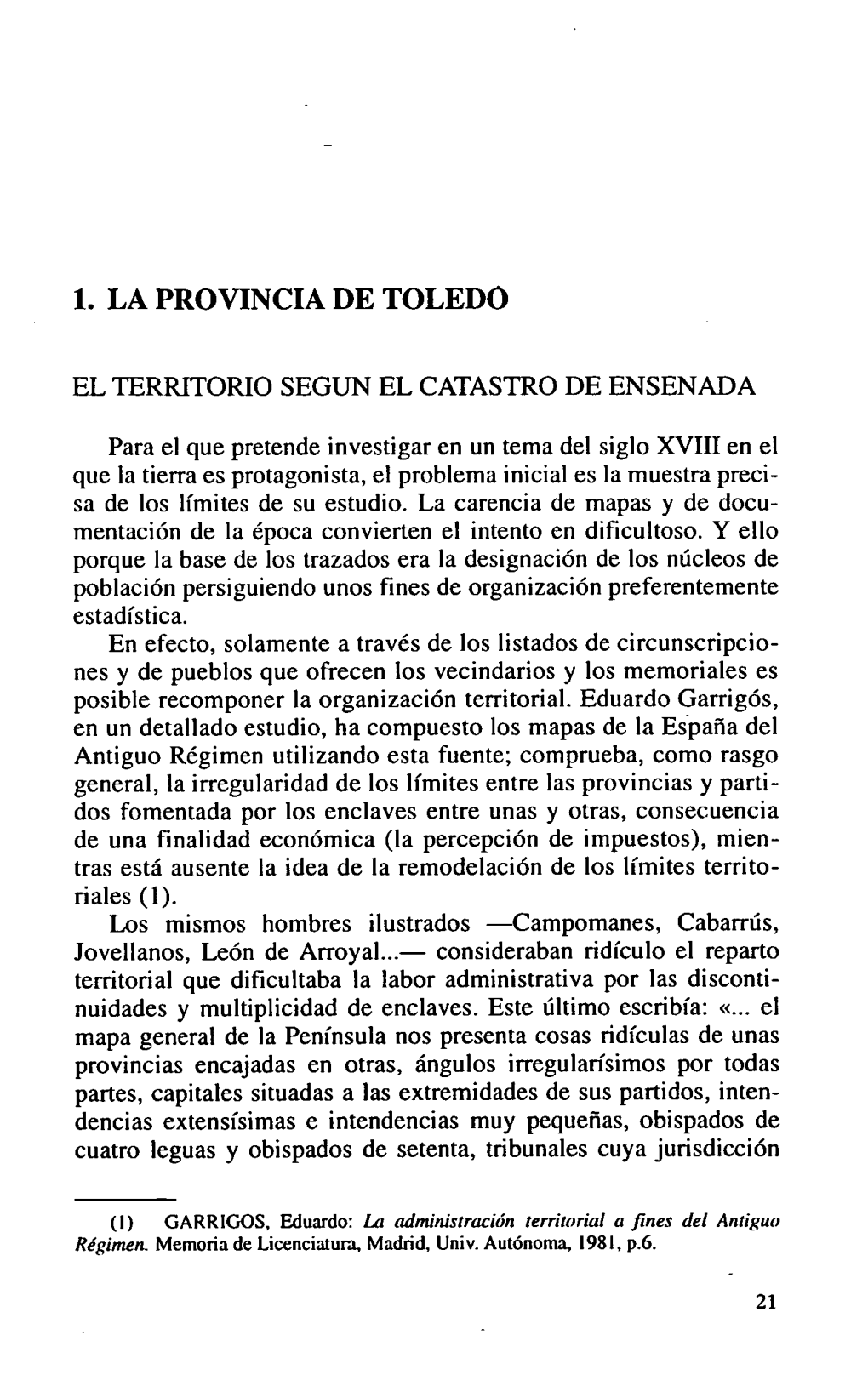 1. La Provincia De Toledo