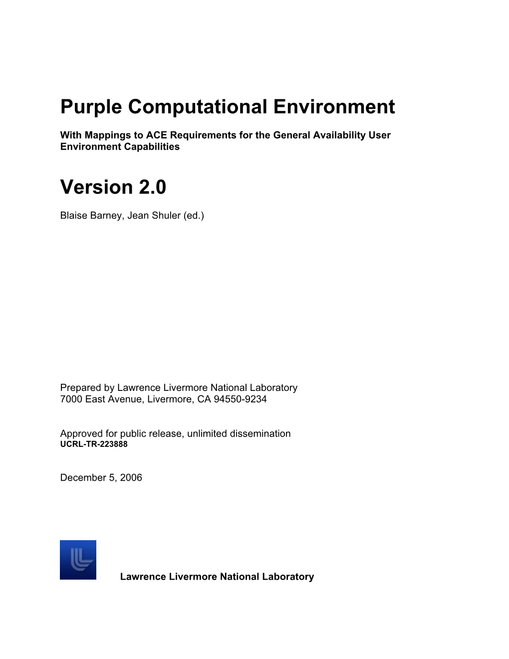 Purple Computational Environment Version 2.0