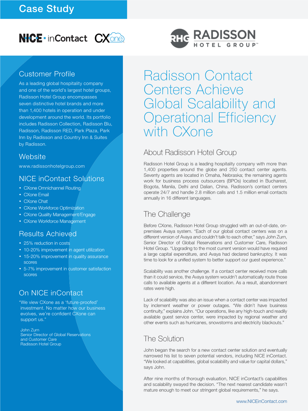 Radisson Contact Centers Achieve Global Scalability and Operational