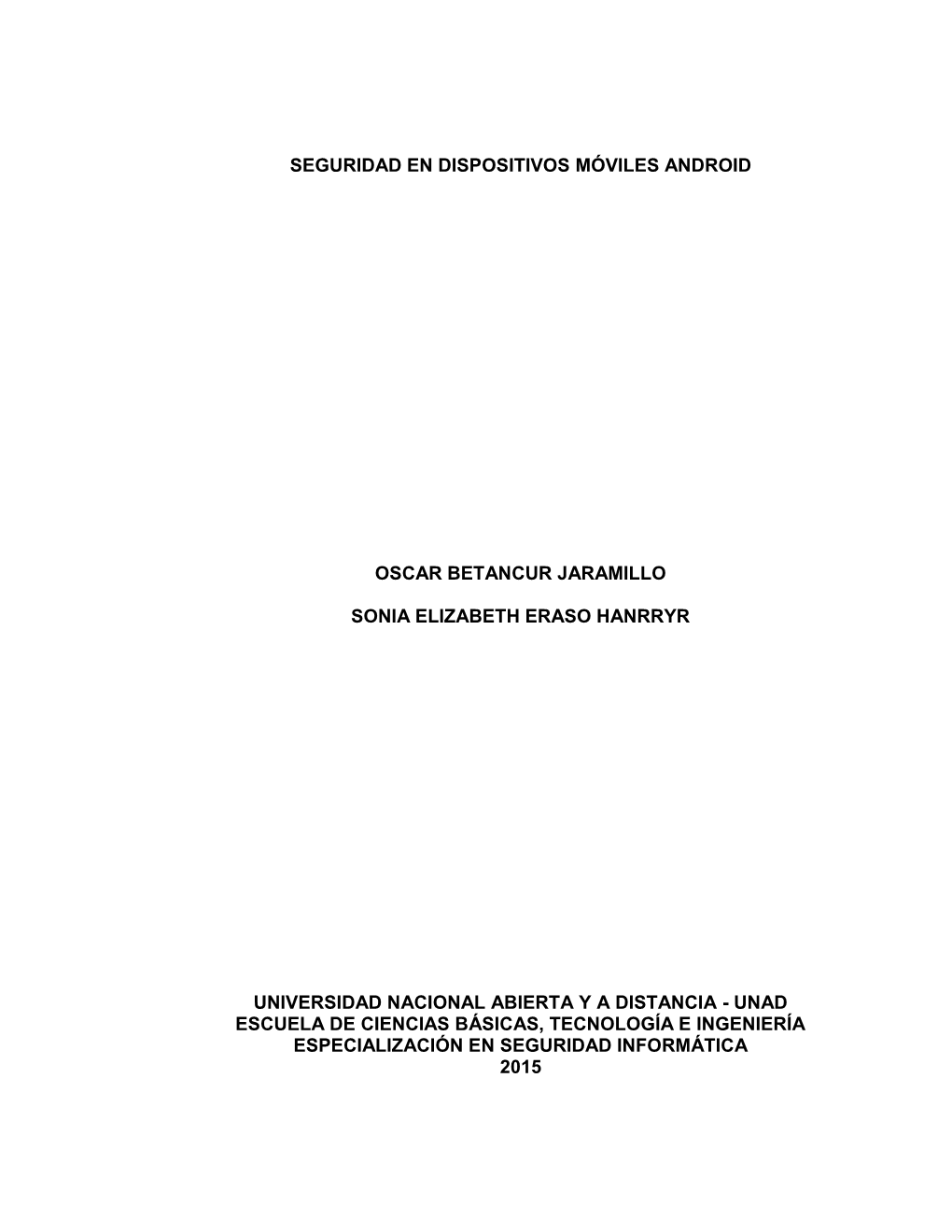 Seguridad En Dispositivos Móviles Android Oscar