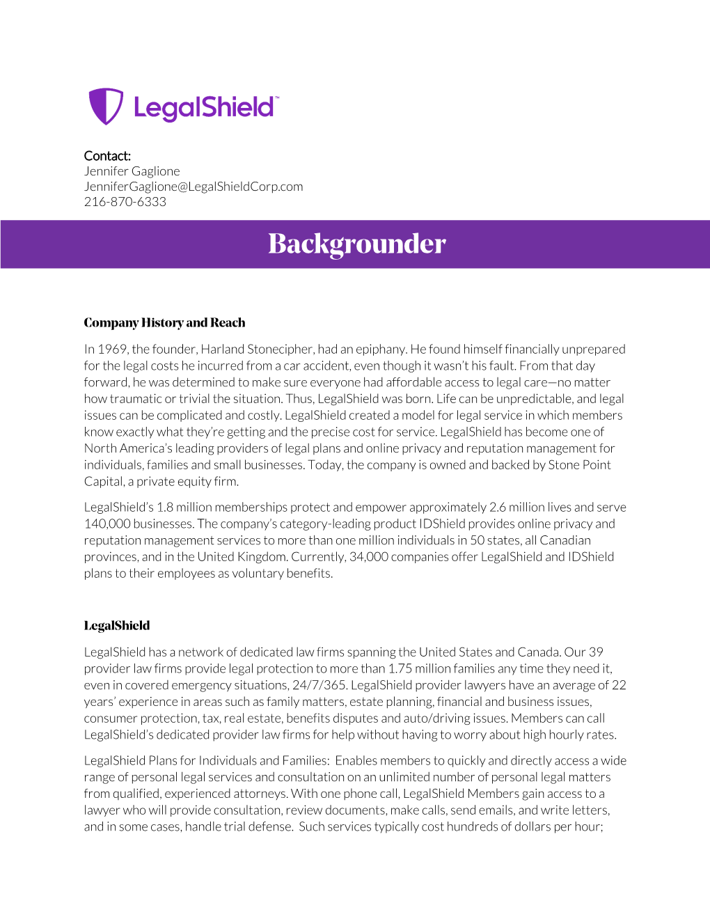 Legalshield Backgrounder