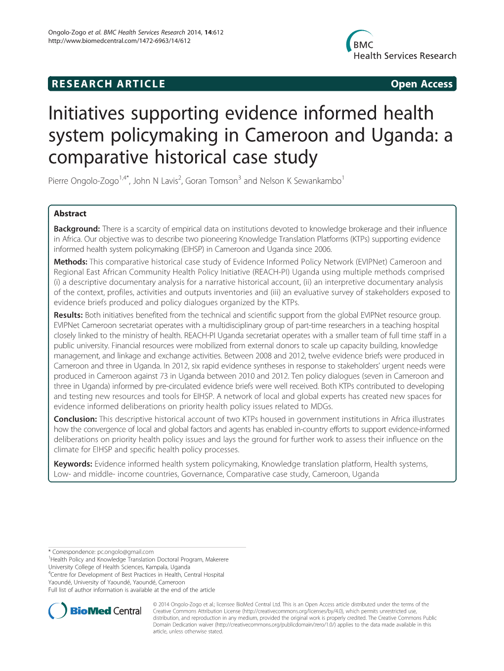 Initiatives Supporting Evidence Informed Health