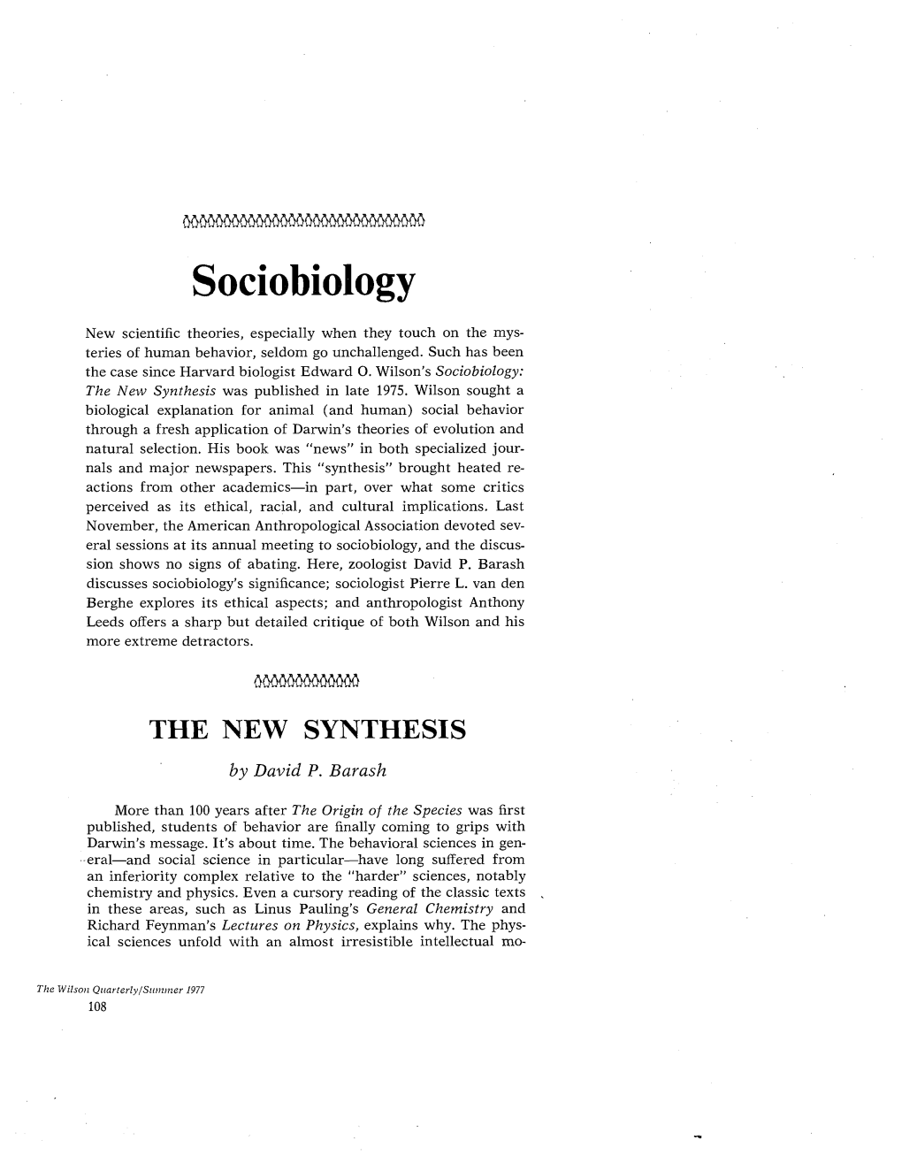 Sociobiology