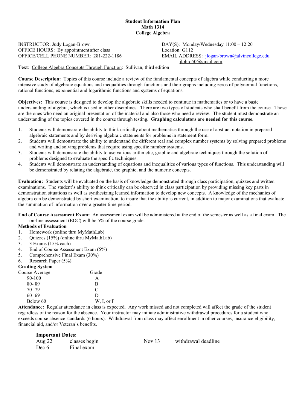 Student Information Plan s1