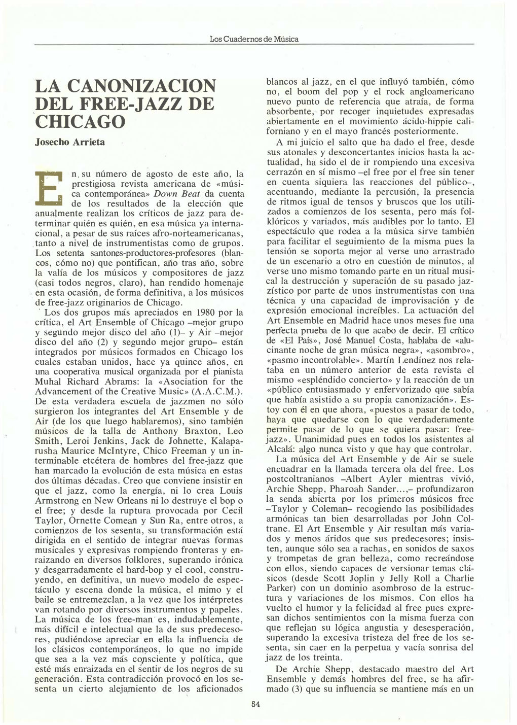 La Canonización Del Free-Jazz De Chicago