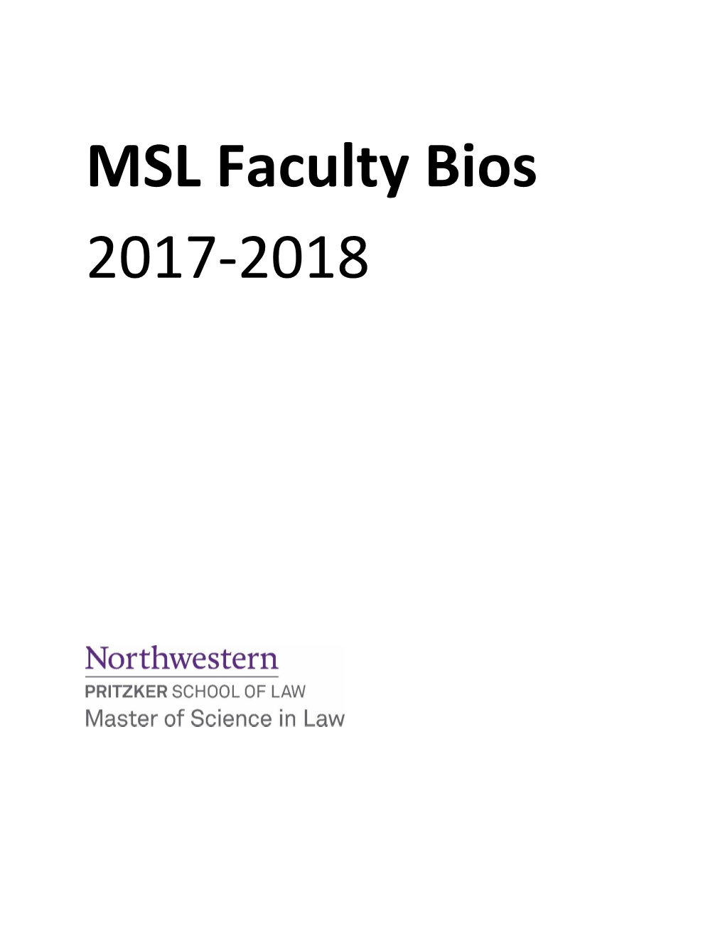 MSL Faculty Bios 2017-2018