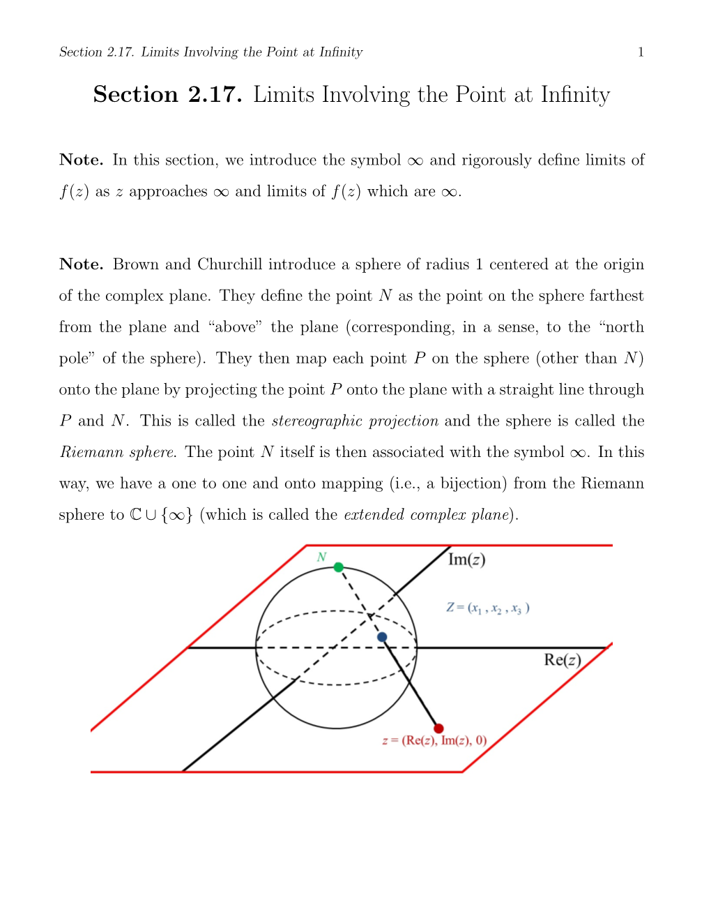 Section 2.17. Limits Involving the Point at Infinity