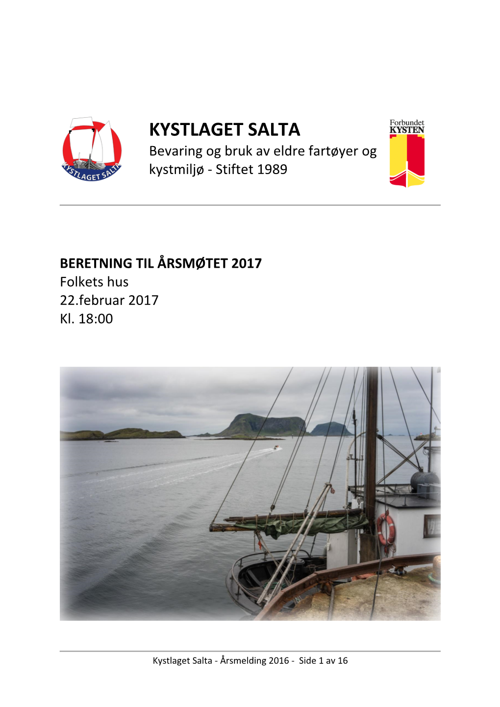 Forbundet KYSTENS Landsstevne 2016