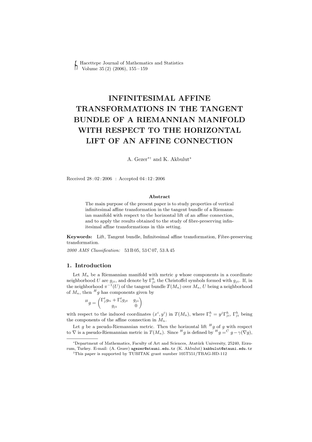 Infinitesimal Affine Transformations in the Tangent Bundle of a Riemannian Manifold with Respect to the Horizontal Lift of an Affine Connection