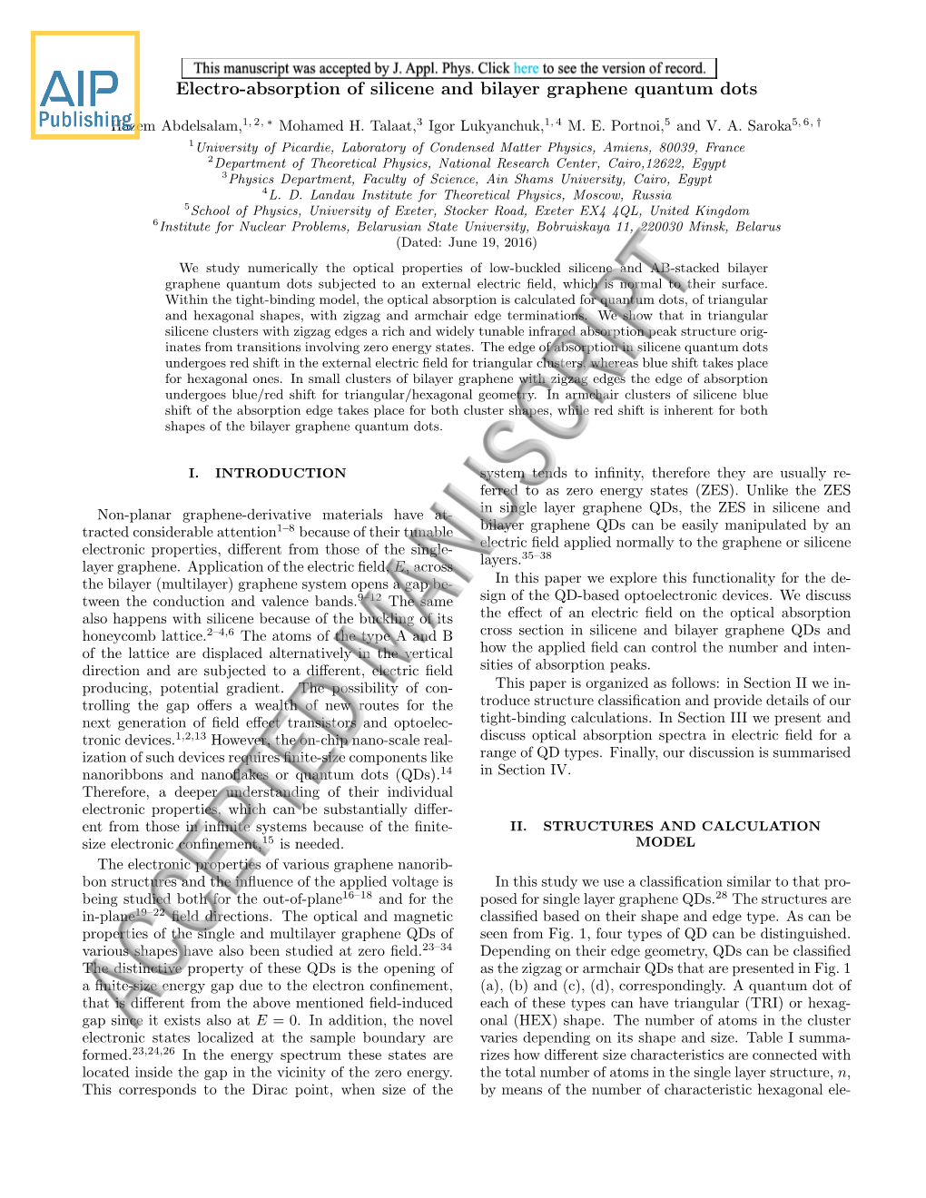 Electro-Absorption of Silicene and Bilayer Graphene Quantum Dots