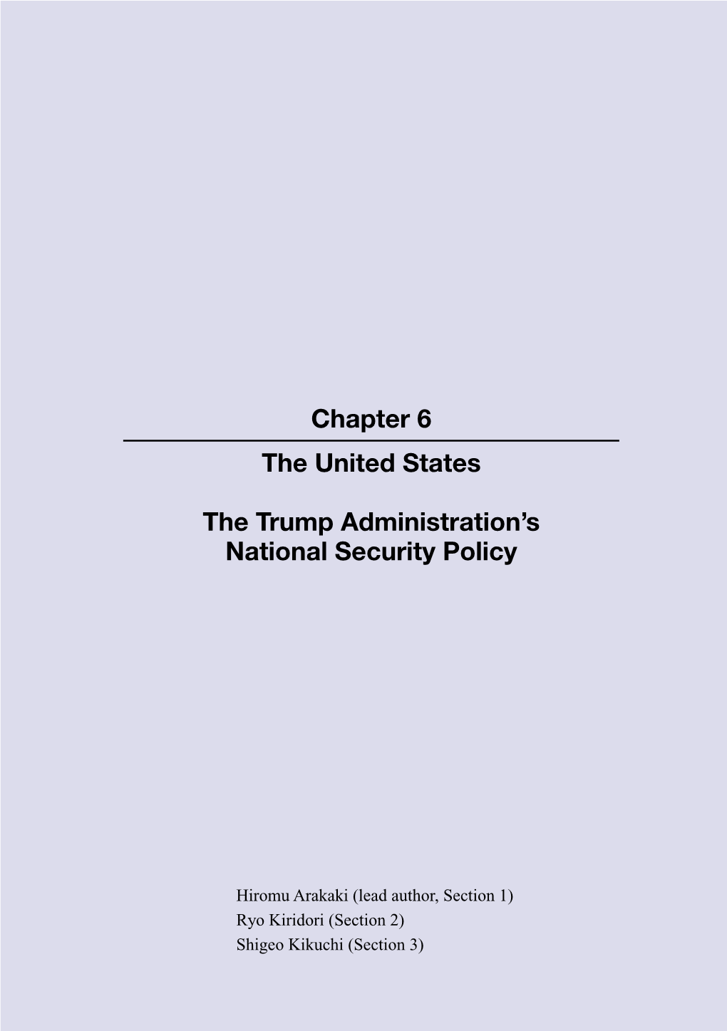 Chapter 6 the United States the Trump Administration's National