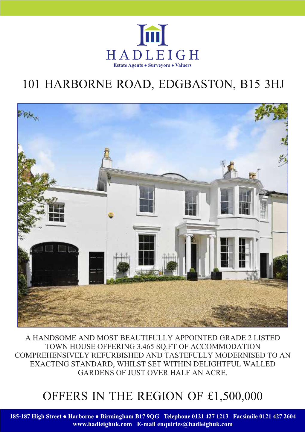 101 Harborne Road, Edgbaston, B15 3Hj Offers in the Region of £1500000