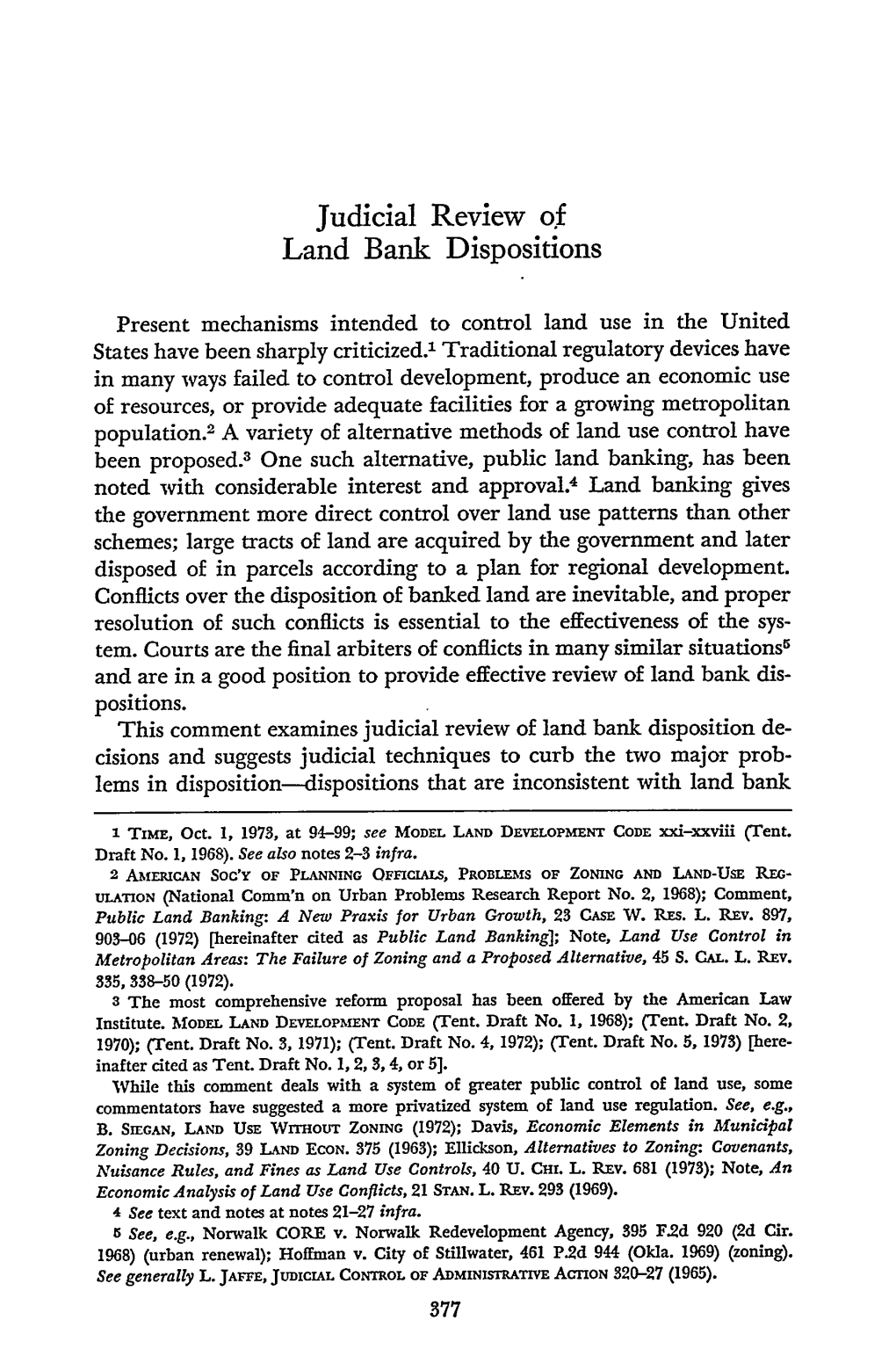 Judicial Review of Land Bank Dispositions