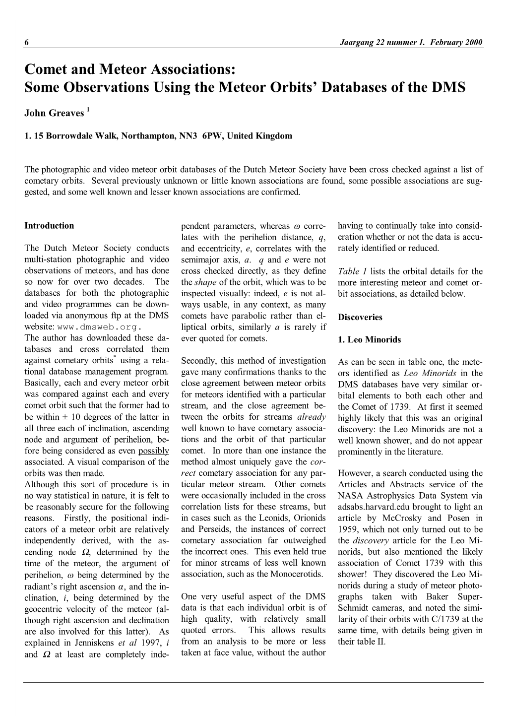 Some Observations Using the Meteor Orbits'databases of The