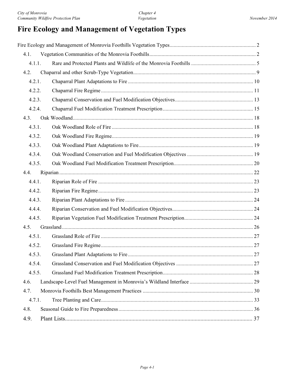 Fire Ecology and Management of Vegetation Types