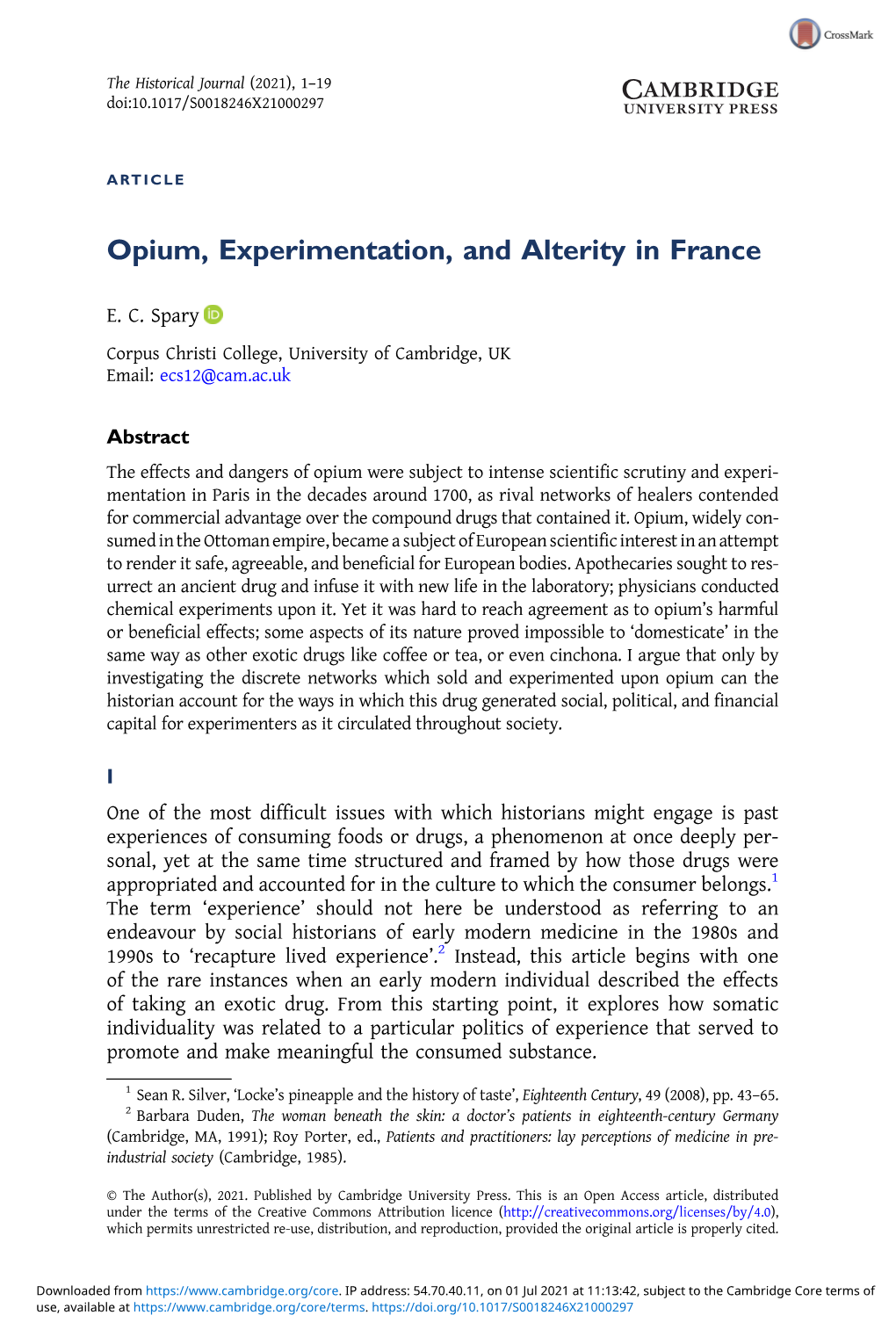 Opium, Experimentation, and Alterity in France