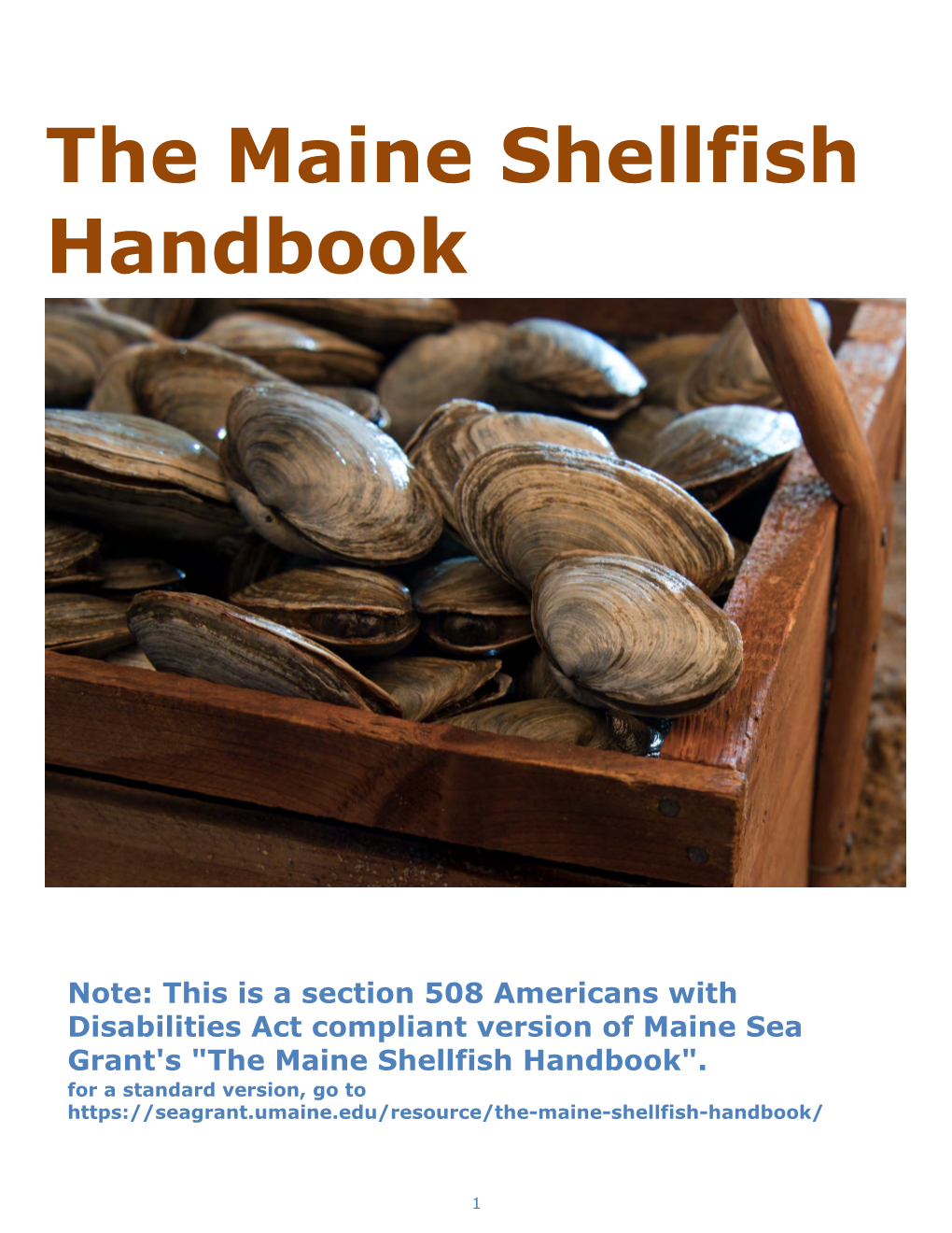 Maine Shellfish Handbook (Accessible)