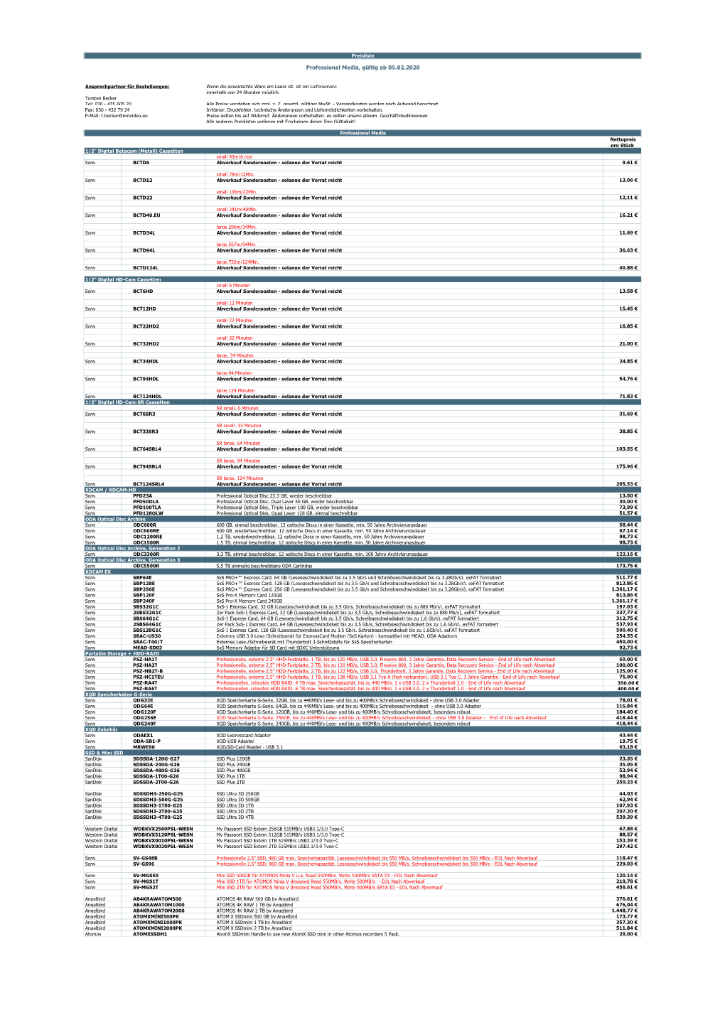 Professional Media Preisliste 21.01.2020 Formatiert.Xlsx