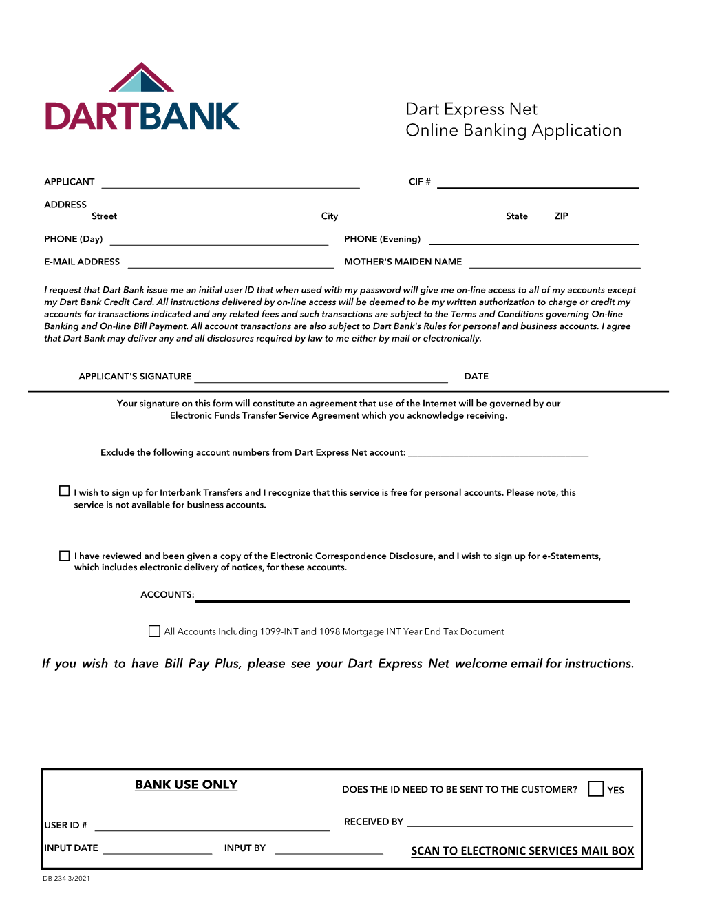 Dart Express Net Online Banking Application