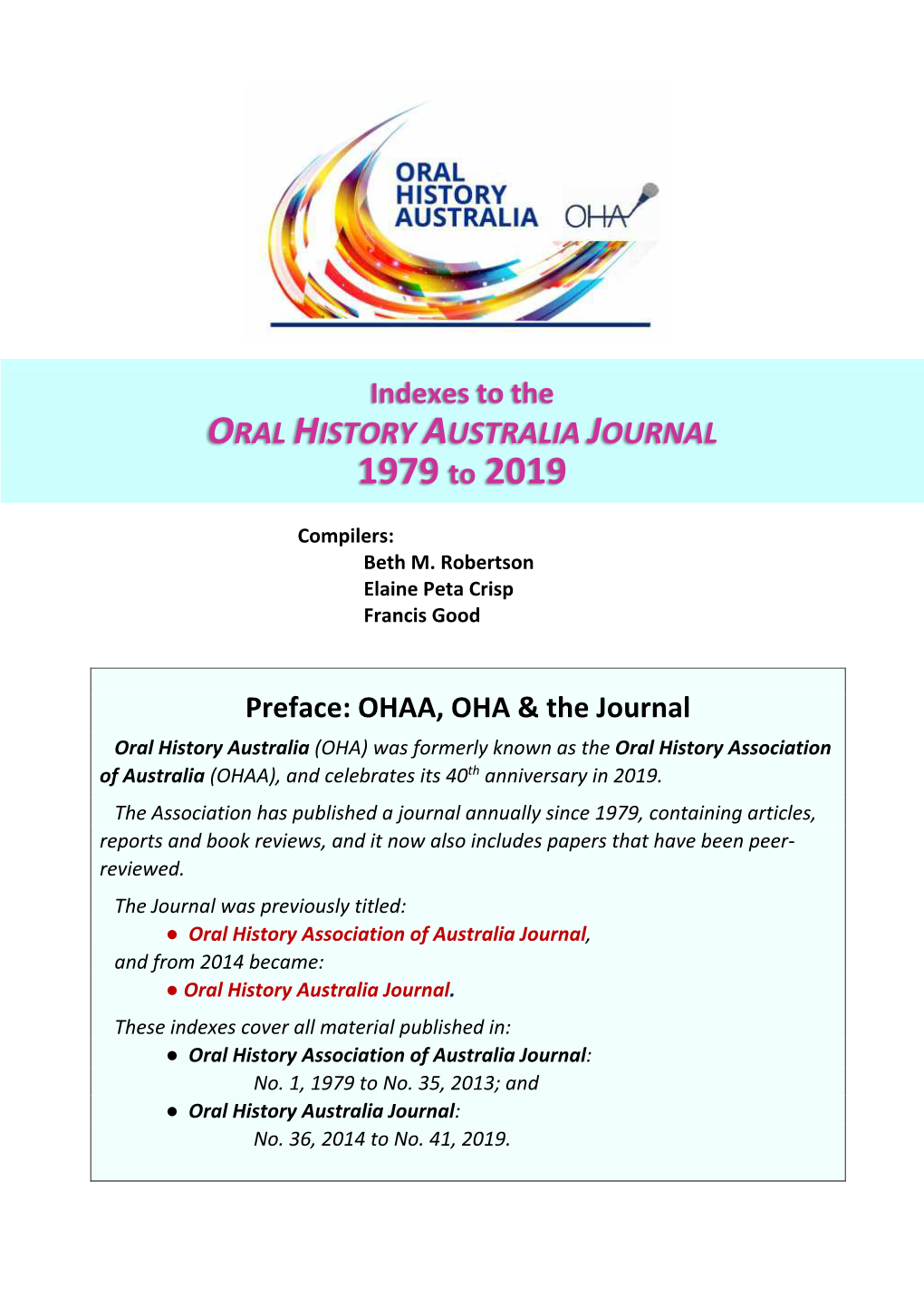 Download Indexes to the Journal 1979-2019 (PDF)