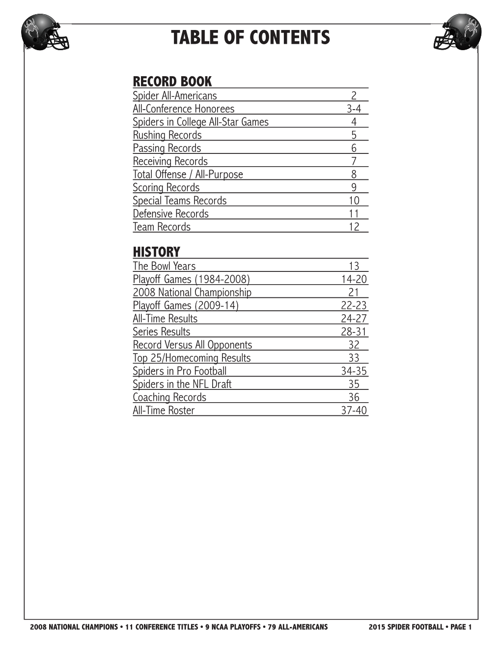 Table of Contents