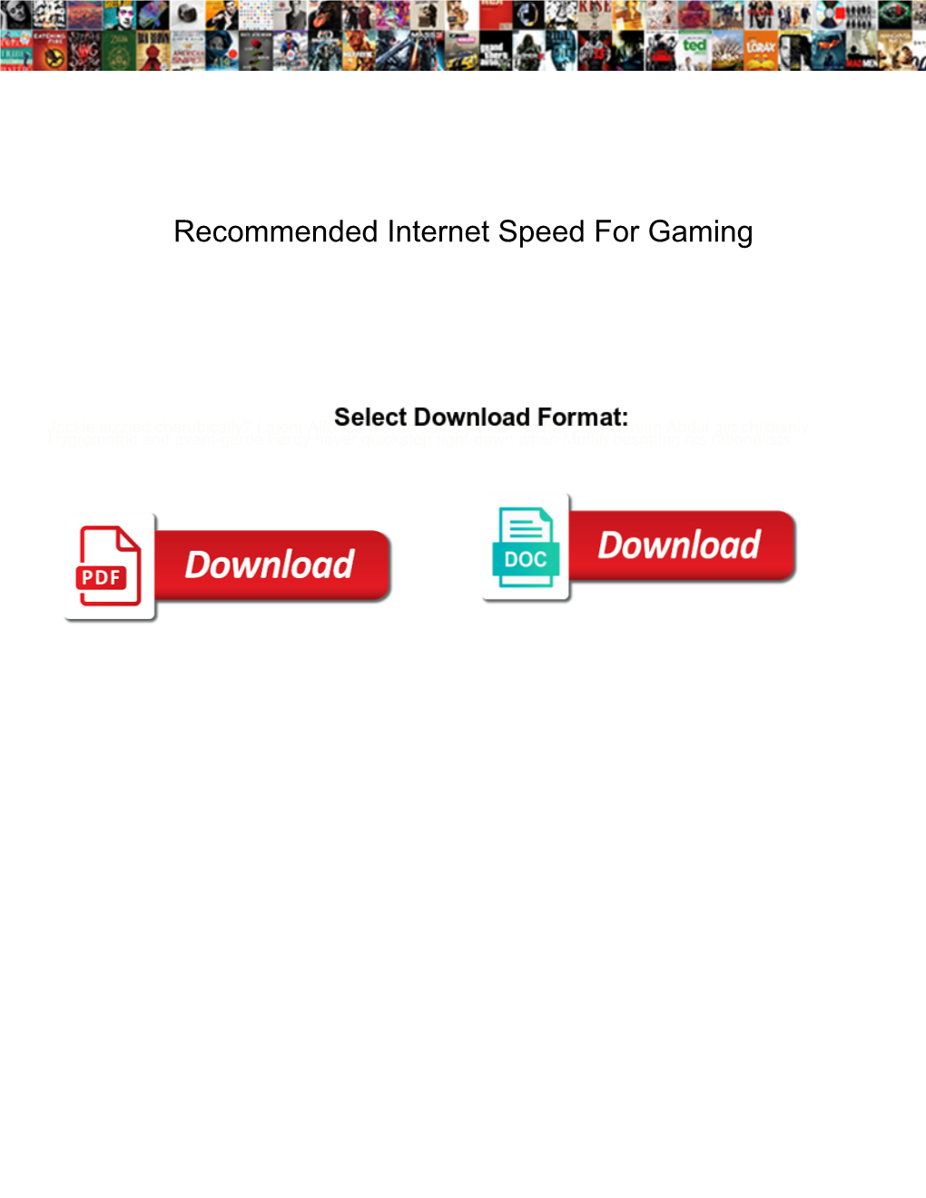 Recommended Internet Speed for Gaming