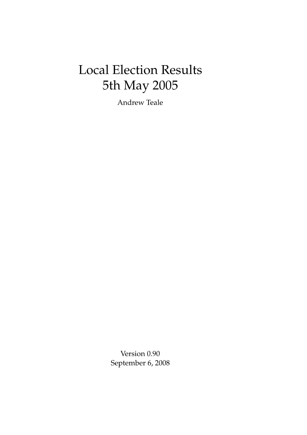 Local Election Results 2005