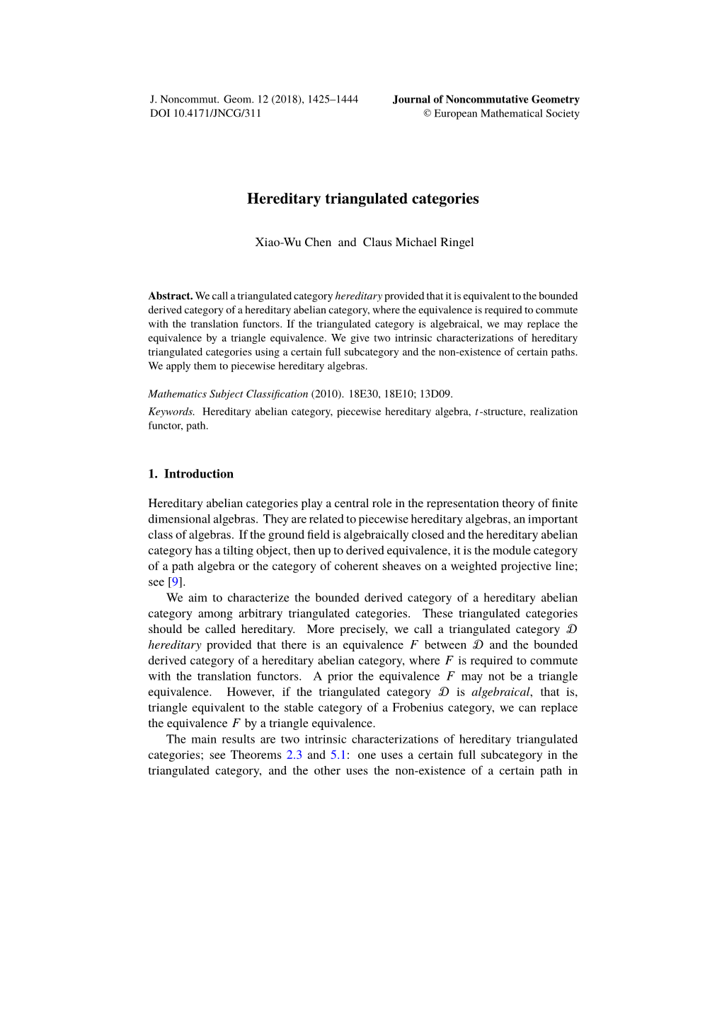 Hereditary Triangulated Categories