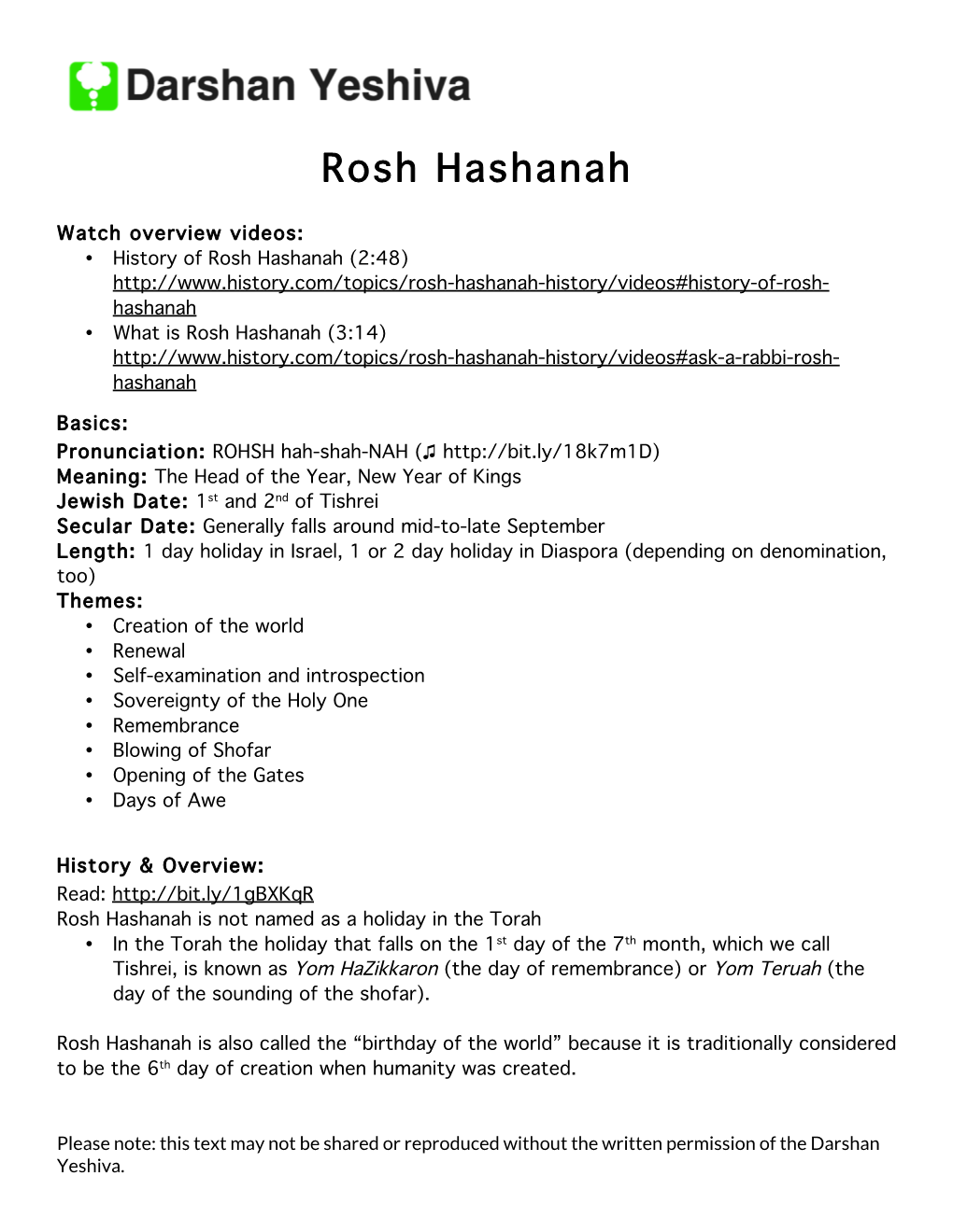 Rosh Hashanah